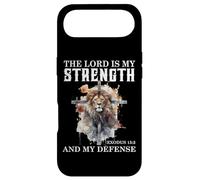 Carcasa para iPhone Air The Lord is My Strength & My Defense Bible Lion Exodus 15:2