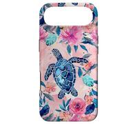 Carcasa para iPhone Air Tortugas Marinas Rosas y Azules de Tropical Bliss con Estampado Floral