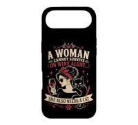 Carcasa para iPhone Air Una Mujer no Puede Sobrevivir Solo con Vino Ella también Necesita un Gato