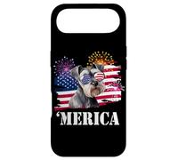 Carcasa para iPhone Air USA American Flag Merica 4th July Miniature Schnauzer Lover