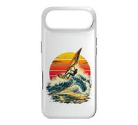 Carcasa para iPhone Air Windsurf Ola Montar al Atardecer Retro Windsurfista Océano Agua