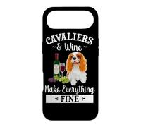 Carcasa para iPhone Air Wine Makes Everything Fine Cavalier King Charles Spaniel Dog