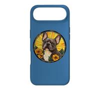 Carcasa para iPhone Air Womens Girls Floral Flowers Round Black French Bulldog Lover