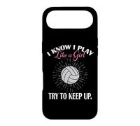 Carcasa para iPhone Air Womens I Know I Play Like A Girl Try Keep Up Volleyball