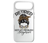 Carcasa para iPhone Air Womens Messy Bun Retirement Shirt Not My Problem Anymore