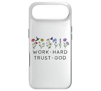Carcasa para iPhone Air Work Hard Trust in God Jesus Bible Verse Christian Scripture