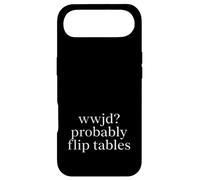 Carcasa para iPhone Air WWJD Probablemente Flip Tables Humor Cristiano