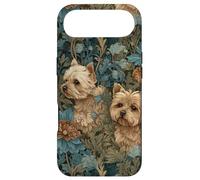 Carcasa para iPhone Air Yorkshire Terriers Yorkies en un jardín de Flores Vintage