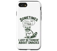 Carcasa para iPhone SE (2020) / 7/8 A Veces Solo pienso en bocadillos, Funny Raccoon