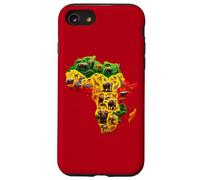 Carcasa para iPhone SE (2020) / 7/8 African Animal Map Juneteenth Flag Colors Pride Black Africa