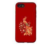 Carcasa para iPhone SE (2020) / 7/8 Amante de los Azulejos de Mahjong Phoenix con Forma de pájaro fénix en Flor