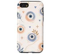 Carcasa para iPhone SE (2020) / 7/8 Amuleto de Ojos malvados Adorno Floral Corazones estéticos en Beige