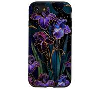 Carcasa para iPhone SE (2020) / 7/8 Art Nouveau Iris Gótico Floral Celeste Oscuro Botánico Arte