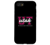 Carcasa para iPhone SE (2020) / 7/8 Arte Universitario Retro de Voleibol de Utah con Leopardo Rosa