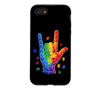 Carcasa para iPhone SE (2020) / 7/8 ASL I Love You Signos Language Puzzle Hand Autism Concientización