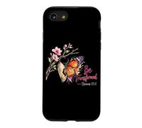 Carcasa para iPhone SE (2020) / 7/8 Be Transformed Romans 12:2 versículo bíblico Mariposa Acuarela