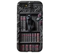 Carcasa para iPhone SE (2020) / 7/8 Biblioteca gótica de Gato Negro Dark Academia estantería Vintage