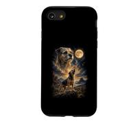 Carcasa para iPhone SE (2020) / 7/8 Border Terrier Aullando a la Luna - Amante del Border Terrier