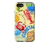 Carcasa para iPhone SE (2020) / 7/8 California Coastal Seafood Collage Retro Beach Food Art