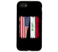 Carcasa para iPhone SE (2020) / 7/8 Camiseta iraquí Americana con Media Bandera de Estados Unidos