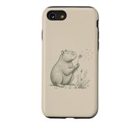 Carcasa para iPhone SE (2020) / 7/8 Capybara Lovers Soplando Diente de León Naturaleza Cottagecore Gráfico