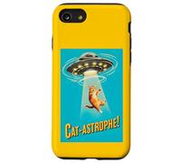 Carcasa para iPhone SE (2020) / 7/8 Cat-astrophe! - Póster de la película Vintage Retro de platillo Volador OVNI