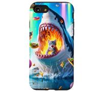 Carcasa para iPhone SE (2020) / 7/8 Cat Kitty Montando Fuego Respirando Tiburón Arco Iris Laser