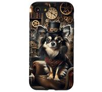 Carcasa para iPhone SE (2020) / 7/8 Chihuahua de Pelo Largo Steampunk Científico Loco