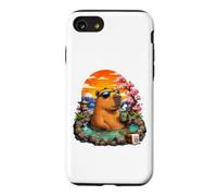 Carcasa para iPhone SE (2020) / 7/8 Chill Capybara Hot Spring Sunset Retro Funny Summer