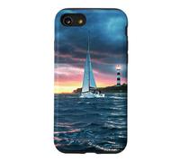 Carcasa para iPhone SE (2020) / 7/8 Coastal Lighthouse Sailboat Ocean Sunset Scenic Artwork