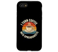Carcasa para iPhone SE (2020) / 7/8 Convierto el café en Hojas de cálculo Meme de Trabajo de Oficina Divertido