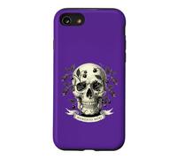Carcasa para iPhone SE (2020) / 7/8 Cráneo Memento Mori, Grabado Floral Oscuro de Vanitas