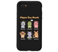 Carcasa para iPhone SE (2020) / 7/8 Cute Hippo Day Moods - Divertido diseño de emociones de hipopótamo