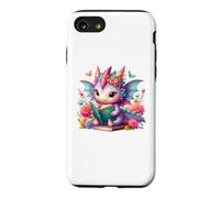 Carcasa para iPhone SE (2020) / 7/8 Cute Pink Baby Dragon Floral Book Lover Bookish Fantasy Era