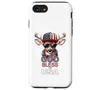 Carcasa para iPhone SE (2020) / 7/8 Dios Bendiga a los Estados Unidos, Divertido Sombrero patriótico y Genial con Forma de Ciervo
