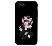 Carcasa para iPhone SE (2020) / 7/8 Diseño de Gafas Rosas con diseño de gatita Kawaii, guiñando un Ojo de la Paz
