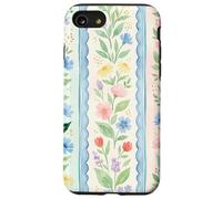 Carcasa para iPhone SE (2020) / 7/8 Diseño de jardín Suave de Rayas festoneadas Florales de Primavera Pastel
