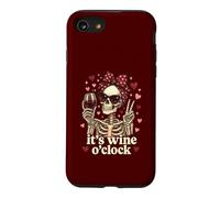 Carcasa para iPhone SE (2020) / 7/8 Divertido Esqueleto Vino O'Clock Bonito Lazo Rojo gótico San Valentín