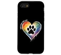 Carcasa para iPhone SE (2020) / 7/8 Do g Mom For Life, Camiseta de Pata de Perro con corazón arcoíris, Mascota Colorida