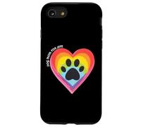 Carcasa para iPhone SE (2020) / 7/8 Do g Mom For Life, Camiseta de Pata de Perro con corazón arcoíris, Mascota Colorida