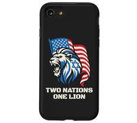 Carcasa para iPhone SE (2020) / 7/8 Dos Naciones Un León - Diseño Patriótico de Estados Unidos Israel