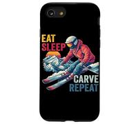 Carcasa para iPhone SE (2020) / 7/8 Eat Sleep Carve Repeat - Ski Driver Sunset Ski Design