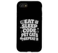 Carcasa para iPhone SE (2020) / 7/8 Eat Sleep Code Pet Cats Repeat Funny Programmer Cat Lover