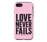 Carcasa para iPhone SE (2020) / 7/8 El Amor Nunca Falla versículo bíblico 1 Corintios 13:8