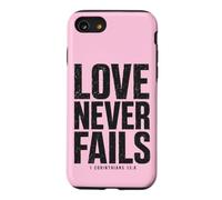 Carcasa para iPhone SE (2020) / 7/8 El Amor Nunca Falla versículo bíblico 1 Corintios 13:8
