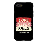 Carcasa para iPhone SE (2020) / 7/8 El Amor Nunca Falla versículo bíblico 1 Corintios 13:8