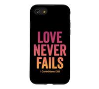 Carcasa para iPhone SE (2020) / 7/8 El Amor Nunca Falla versículo bíblico 1 Corintios 13:8