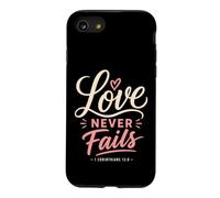 Carcasa para iPhone SE (2020) / 7/8 El Amor Nunca Falla versículo bíblico 1 Corintios 13:8