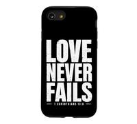 Carcasa para iPhone SE (2020) / 7/8 El Amor Nunca Falla versículo bíblico 1 Corintios 13:8
