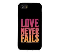 Carcasa para iPhone SE (2020) / 7/8 El Amor Nunca Falla versículo bíblico 1 Corintios 13:8